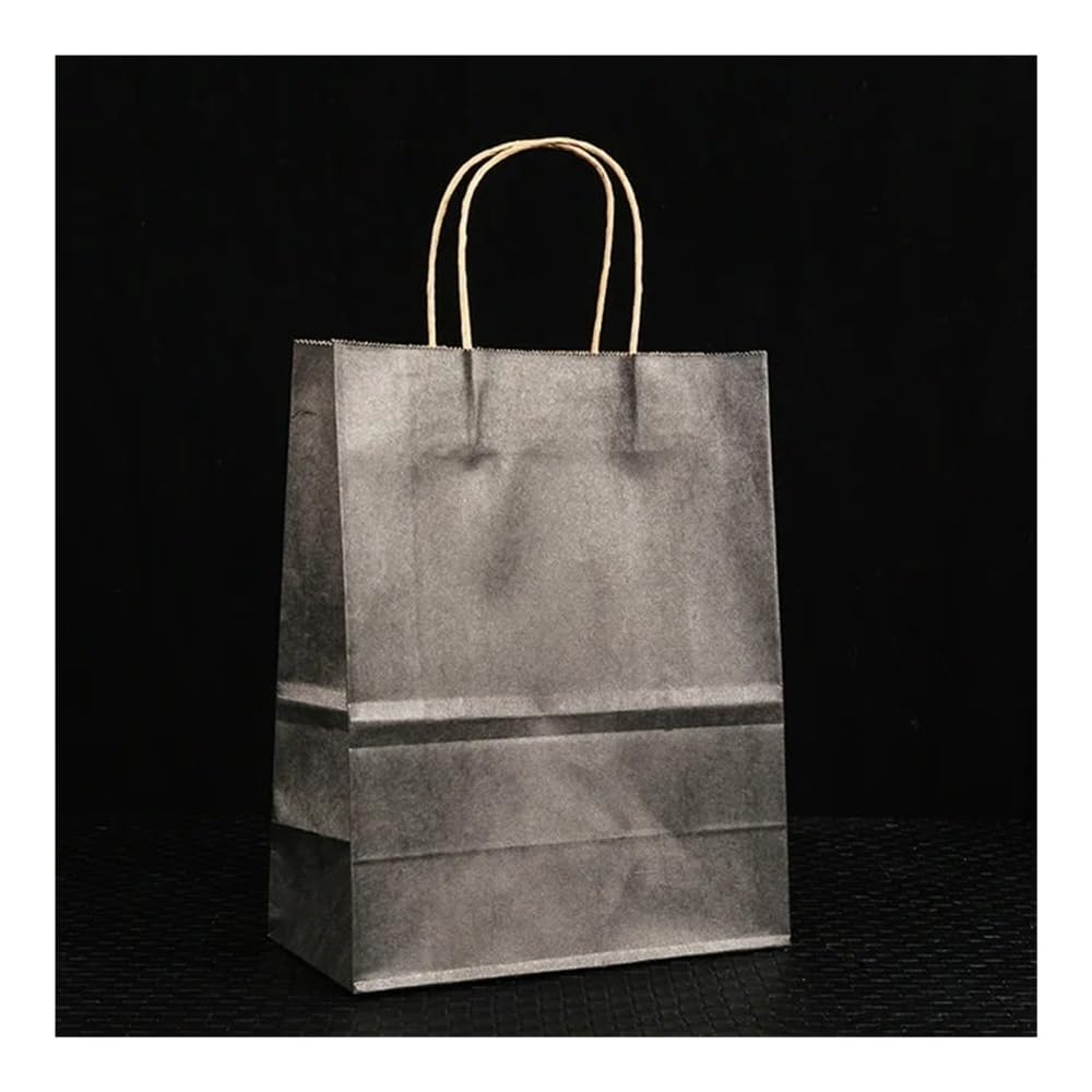 Bunte Papiertüten, Geschenktüten für Urlaub, Party, Schmuck, Einkaufstaschen, Weihnachten, Valentinstag, Hochzeitsgeschenke (dunkelgrau, 25 Stück, 28 x 15 x 28 cm)