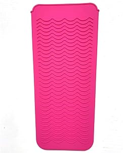 Heat Resistant Mat Pouch for Curling Irons, Hair Straightener, Flat Irons and Hair Styling Tools, Height 28.5cm & Width 14cm, Pink