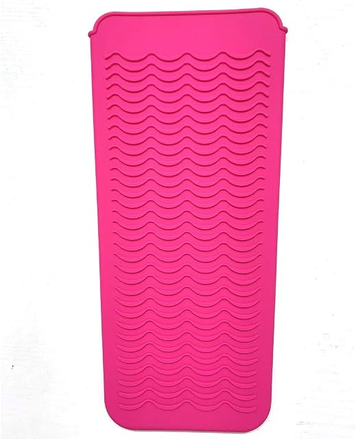 Heat Resistant Mat Pouch for Curling Irons, Hair Straightener, Flat Irons and Hair Styling Tools, Height 28.5cm & Width 14cm, Pink