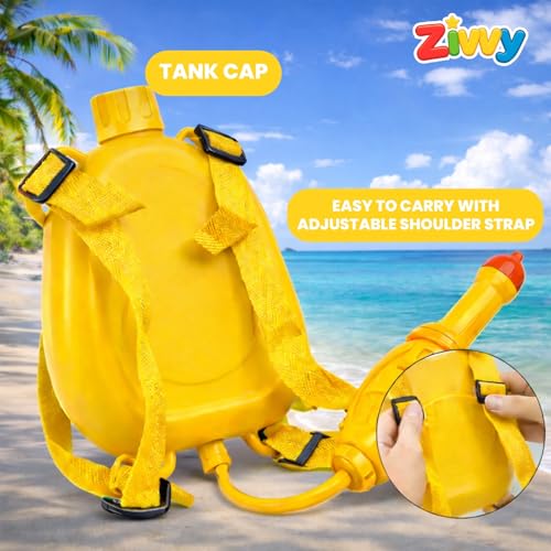 Image of Yellow Holi Pichkari Water Gun Toy for Kids| Holi | Water Gun| Pichkari for kids | 3-Liter Water Tank | Long-Range Water Spray Pistol | Best Gift for Boys & Girls