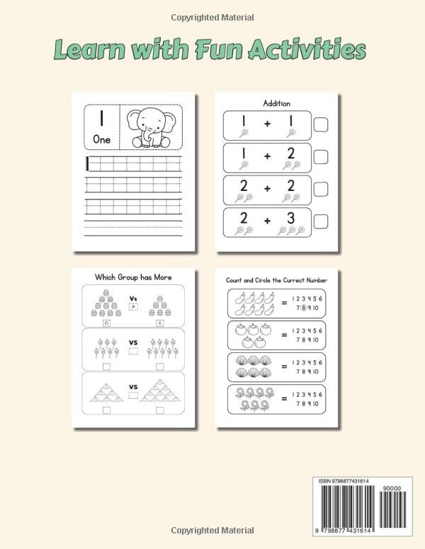 Preschool Math Workbook: Learn Counting, Number Tracing, Addition and Subtraction at Home | Fun Beginner Activities for 3-5 Years Old Toddler and pre-k kids - Image 2