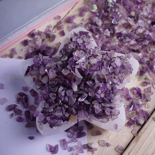 Image of Certified Amethyst Crystal Chips 50 GM with Authenticity Certificate | Natural Purple Quartz Decorative Stone Chips for Pooja Room, Home Decor, Meditation, Crafts, Vastu & Aquarium Decoration