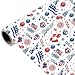 4th of July Wrapping Paper Roll, Red White Blue Patriotic Gift Wrap with American Flag, Statue of Liberty & USA Design for Independence Day, Memorial Day, President's Day, 17 Inch x 16.4 Feet