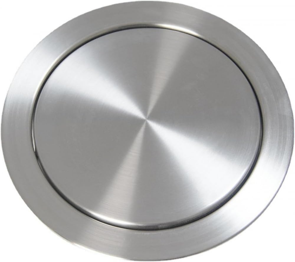 Recessed Trash Can Lid, Built-in Countertop Trash Bin Lid 304 Stainless Steel Balance Flap Cover Grommet Swing Can -23.8Cm
