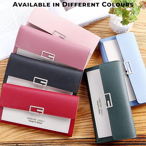 Image of Kraptick Women's Wallet - Stylish & Compact Clutch Purse, Card & Coin Holder with 13 Slots, Money Organizer & Travel Wallet for Women (Green)