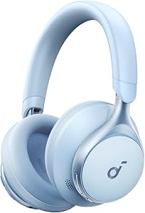 soundcore by Anker, Space One, Adaptive Active Noise Cancelling Headphones, 2X Stronger Human Voice Reduction, 40H ANC Playtime, App Control, LDAC Hi-Res Wireless Audio, Comfortable Fit, Bluetooth 5.3