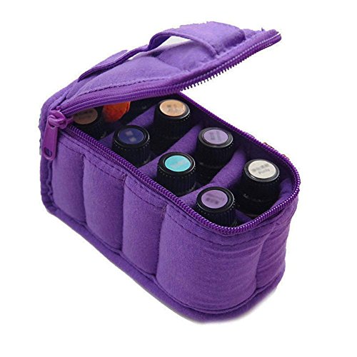 SinceY Oil Bottles Storage, 8-Grid Pure Cotton Essential Oil Package Bag Storage Bag for Essential Oil Bottles