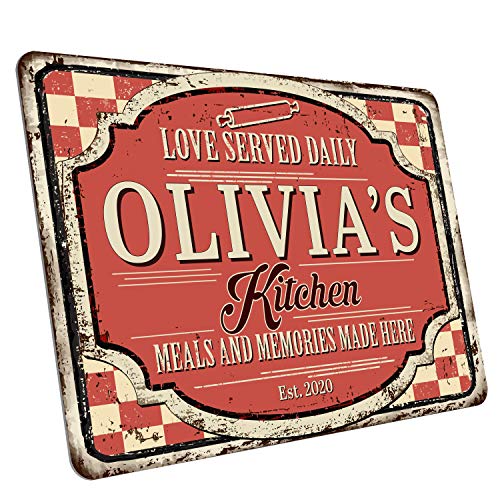 Personalized Kitchen Sign, Vintage Family Wall Art Decor w/Customizable Design