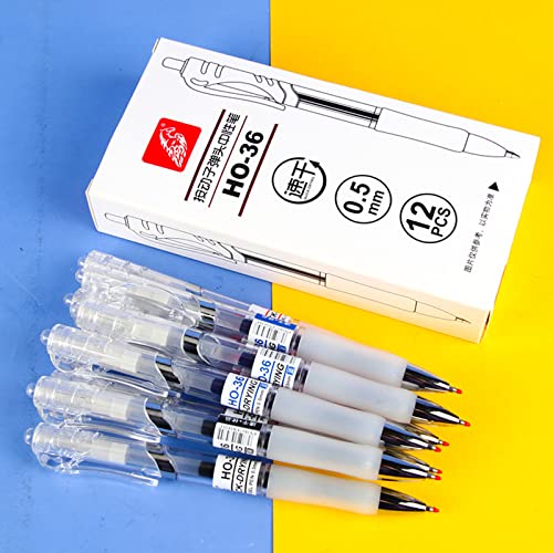 Bolígrafos retráctiles con tinta de gel 0.5mm, pack 12 azul miniatura 3