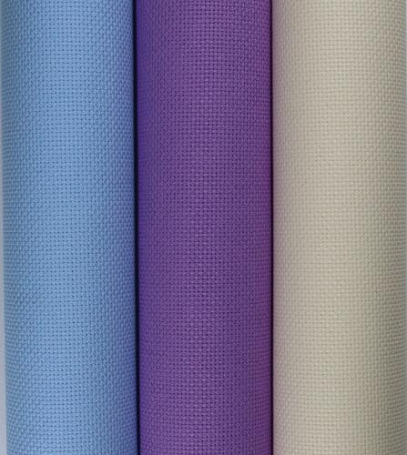 Image of KCS 3 pc of 15 inch x 18 inch(38cmx45cm) Counted Cross Stitch Cotton Aida Cloth Needlework Rolled Fabric Box,18CT,Cream+Light Blue+Lavender