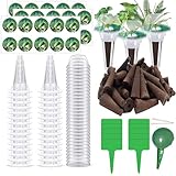 LYPPUL 108 Stück Wachstumsschwämme, 24stk Ersatz Zuchtschwämme, Hydroponic System Zubehör mit 24 Pflanzkörbe, 24 Anzuchthauben, hydroponik Hydroponisches Anzuchtsystem Zubehör für Indoor und Garden