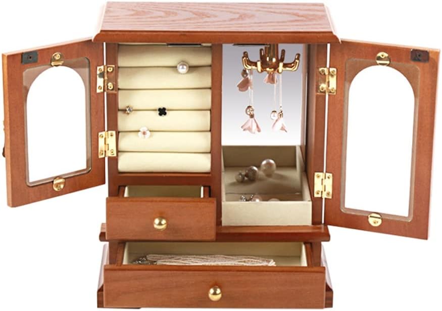 Wardrobe Jewelry Display Storage Foldable Case For Wedding Bracelet Earrings Necklace Jewellery Gift Organizer Box(E)