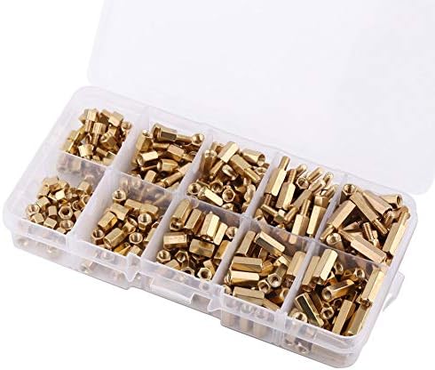 Brass Standoff- M3 Standoff Screw Nut Assortment Kit Hex Male-Female and Female-Female Spacer Standoff DIY Set for Motherboard, 300pcs