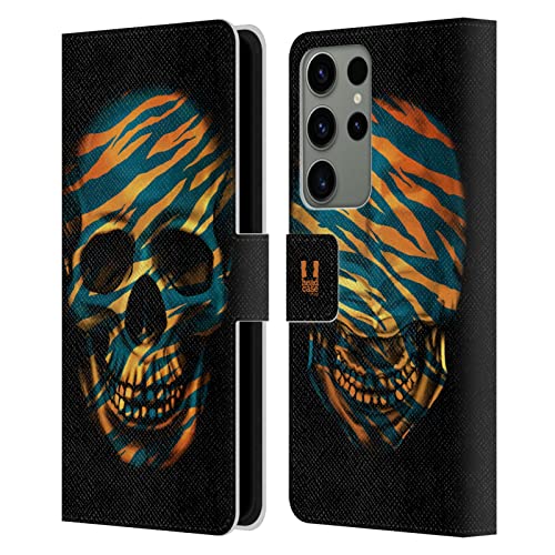 Coque portefeuille Samsung Galaxy S23 Ultra protection cuir intégrale tigre