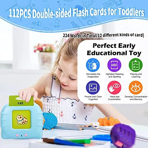 Learning Toys for 1 2 3 Year Olds, Educational Toys for Toddlers, Montessori Toys for 1 + Year Old, Card Early Educational Device, 224 Sight Words Talking Flash Cards