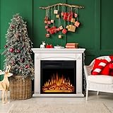 27” Electric Fireplace Mantel Freestanding Electric...