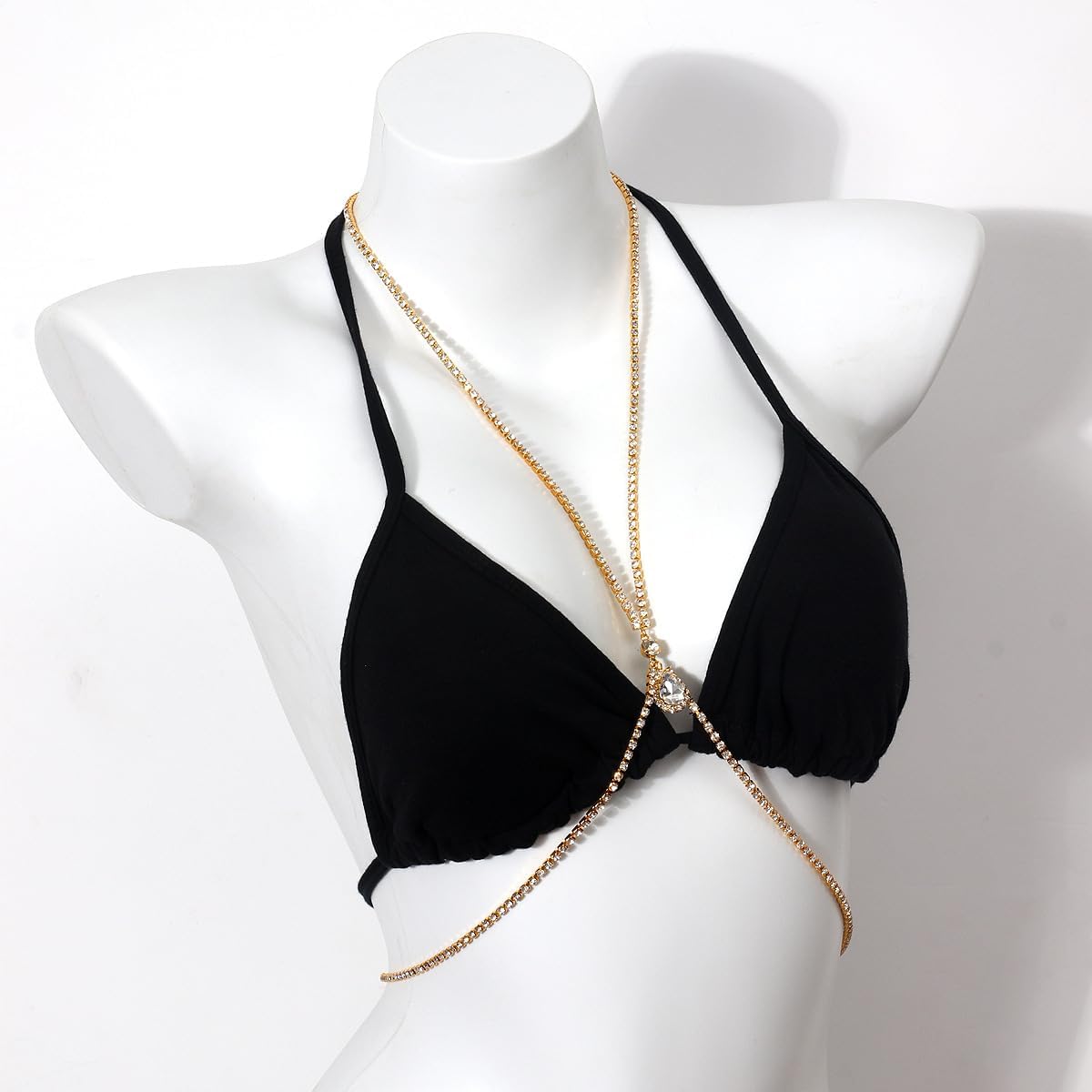 Body Chain Large zircon Chest Chain Shiny Sexy Fashion Body Jewelry for Women dxjszxl