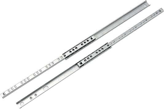 Drawer Slides 17mm Wide, Solid Ball Bearings, Two-Way Pull, Load-Bearing 10kg, a Pair of Side-Mounted Bathroom Mirror Inner Cabinet Slides Color Thickness 0.8mm, Size 342mm