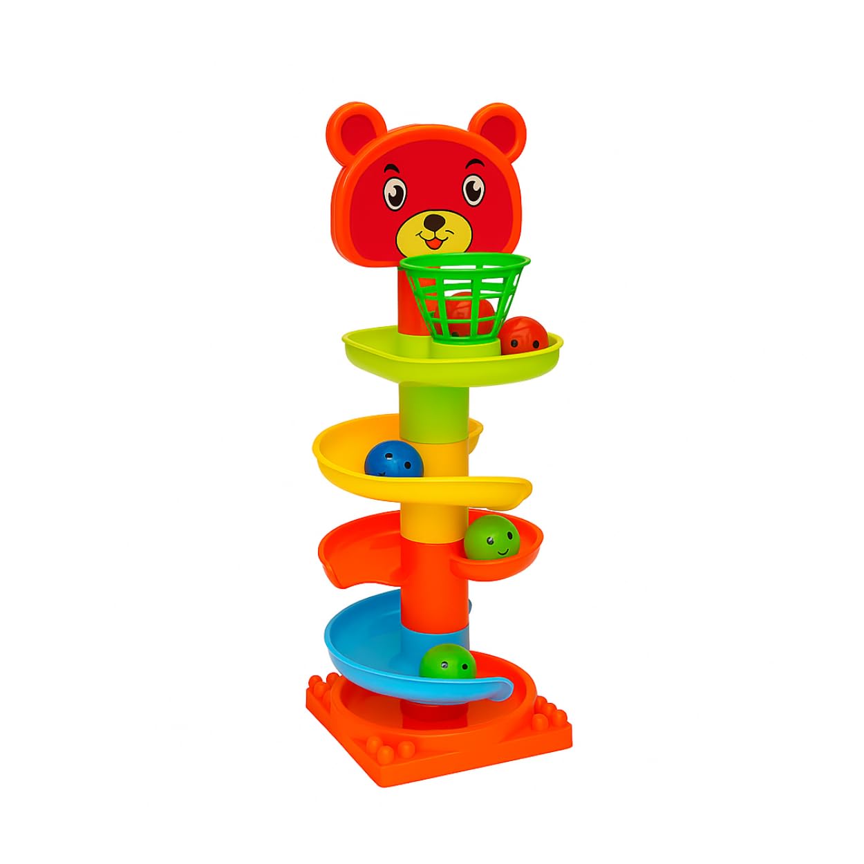 Himavat 4 Layer Ball Drop and Roll Swirling Tower for Baby and Toddler Development Educational Toys | Stack, Drop and Go Ball Ramp - Multicolor (4 Layer Ball Drop and Roll Swirling Tower)-image-8