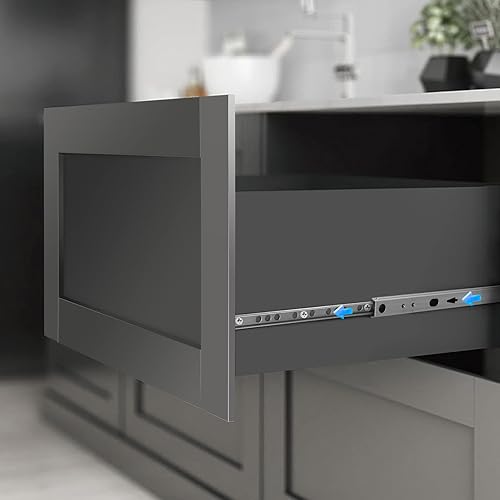 Miniatura 8 de 4 guías de cajón con rodamientos de bolas de 16 pulgadas  15.984 in, 2 rieles de metal plegables, riel deslizante bidireccional con tornillos de