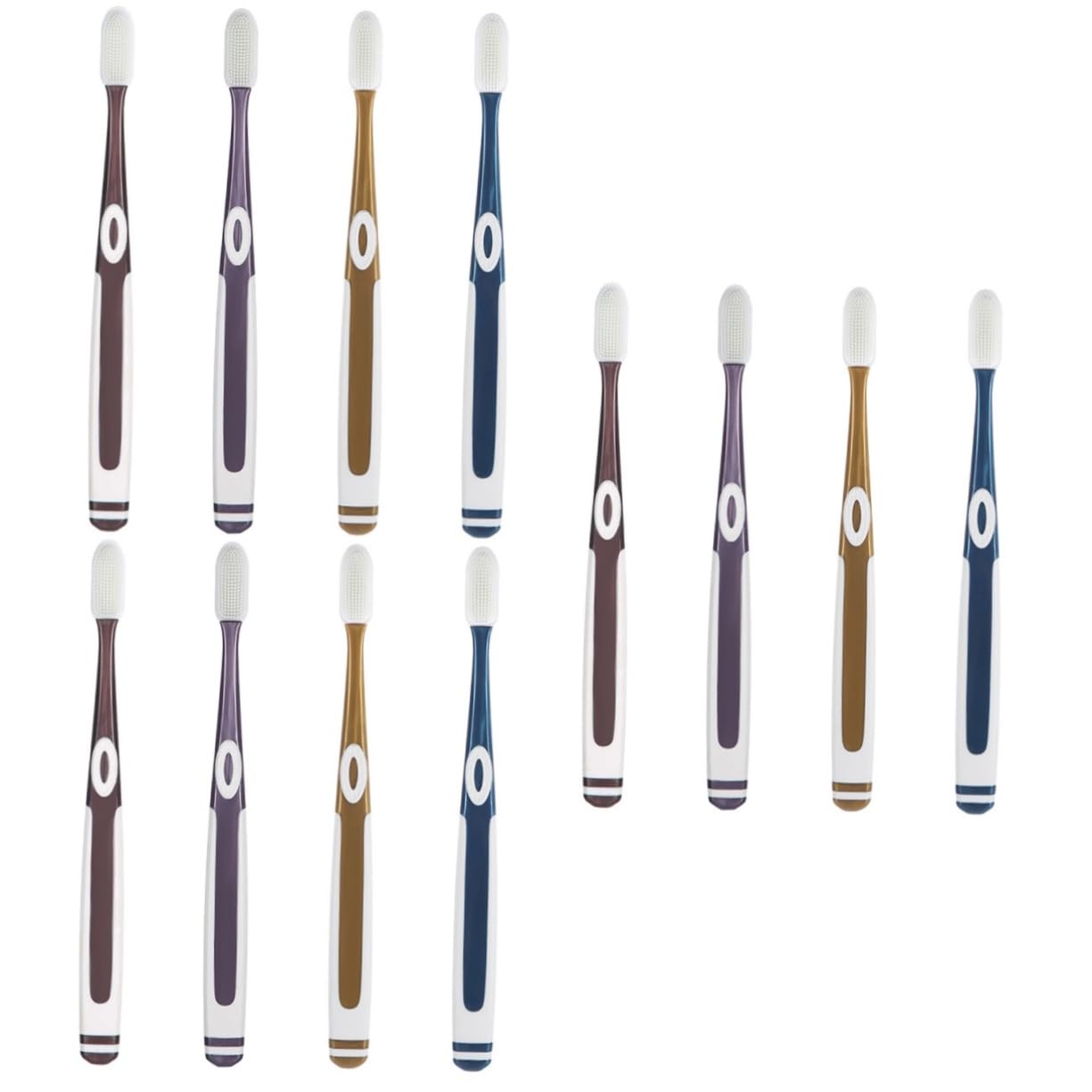 COLLBATH 3sets Spazzolini Per Adulti Testine Morbide Per e Antiscivolo Per Gengive Sensibili