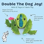 Barkbox 2 in 1 Interactive Plush Dog Toy - Rip and Reveal Toy for Dogs and Puppies - Stimulating Squeaky Pet Toys | Consuela Cactus (Large) - Image 2