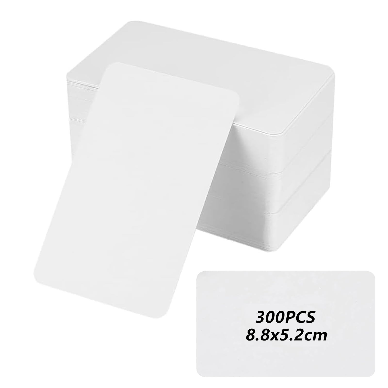 300 Pcs Blank Kraft Cardss, Blank Business Cards Personalised White, Blank Flash Cards White Card, for School Home Office Learning Message Word Note Memory Paper Card Gift Tags(3.46x2.13 inch)