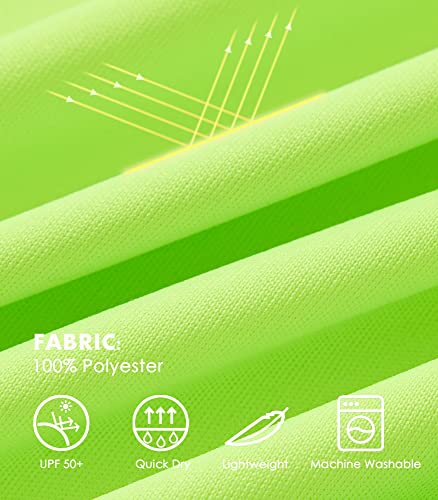 Willit Boy's Rash Guard Swim Shirts Short Sleeve Upf 50+ Sun Protection Shirt Youth Spf Fishing Quick Dry Shirt Fluorescent Green M #TOP2