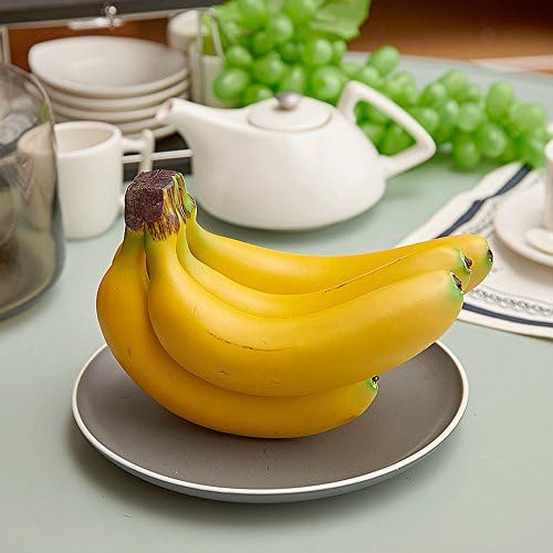 Longpro Realistic Artificial Fruits Fake Bananas for Display High Simulation Artificial Dummy Fruits Vegetables Studio Photo Prop DIY Decoration Accessories Artificial Dessert Food