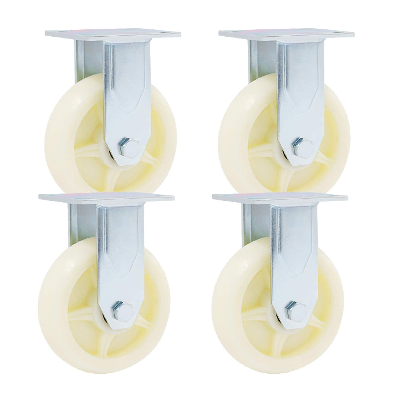 Roulettes universelles pivotantes robustes à plaque en nylon pour chariot et établi (pack)