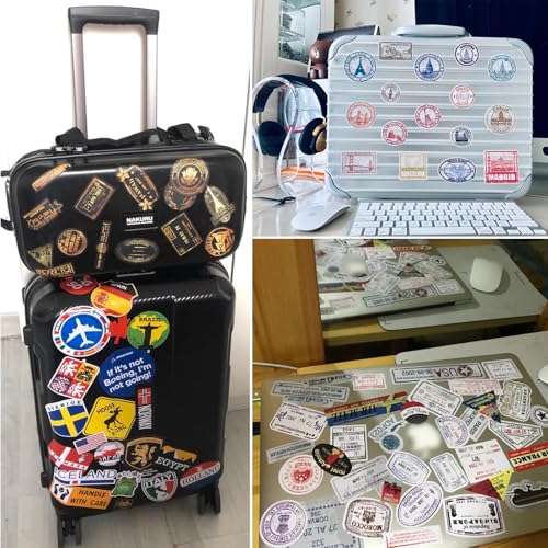 Image of Travel Stickers Pack, Luggage Stickers for Suitcases,Water Bottles, Notebook, Laptop, Travel Journal Sticker, Road Trip, Adventure Sticker