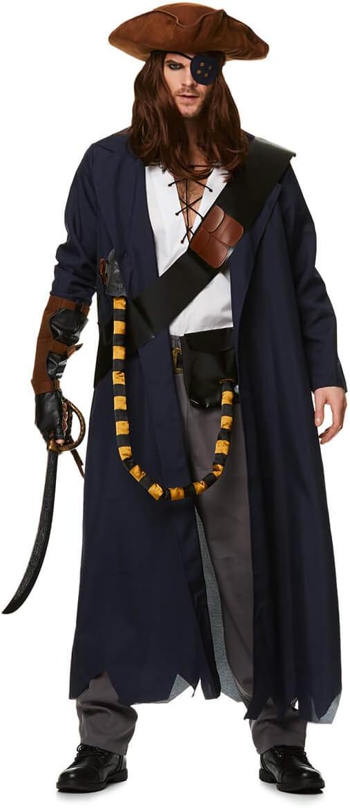 Karnival 82217 Male Pirate Voyager Costume, Men, Multi, Medium