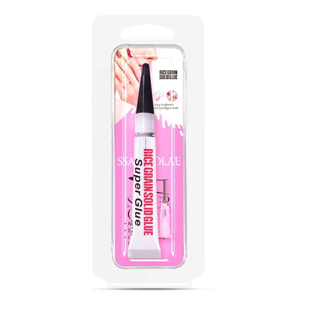 SSAL NOLAE Super Strong Nail Glue for Press On Nails- Salon Quality for Acrylic, Fake Nail Tips. Quick Dry, Long Lasting, No UV Lamp, Dehydrator or Primer Needed-6ML