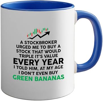 Stock Trader Two Tone Blue Coffee Mug 11oz - A Stockbroker Urged - Funny Stock Market Cryptocurrency Birthday Consultant Company Profit Adviser