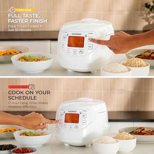 Image of CUCKOO Micom Fuzzy Logic Rice Cooker, 12-Cup Cooked, White, CR-0633F