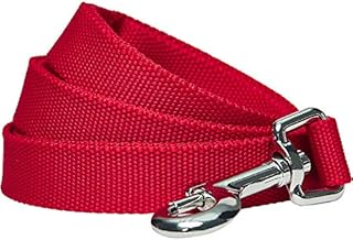 Amazon Brand - Umi Durable Classic Solid Color Dog Lead 150 cm x 2cm in Red, Medium, Basic Leads for Dogs