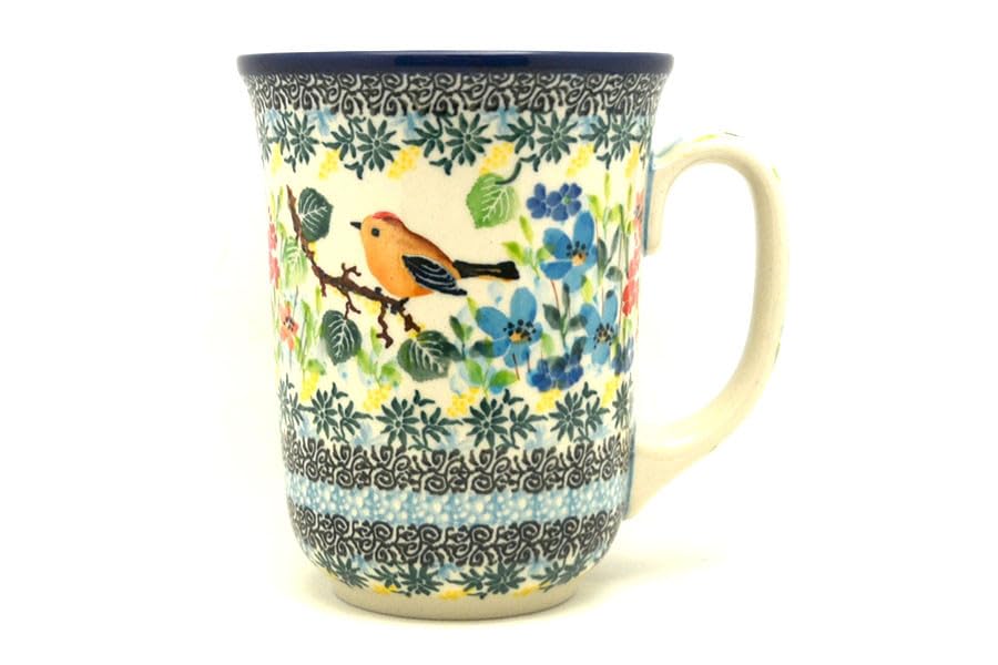 Taza de cerámica estilo rústico 16 oz azul miniatura 1