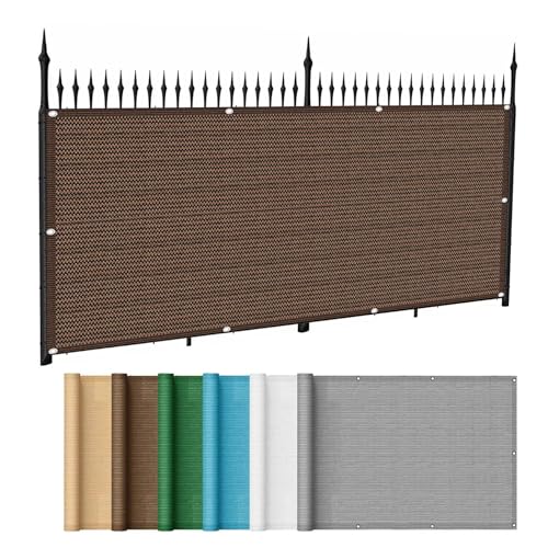 Pantalla para Balcón 110 x 900 cm Bloquea El Viento,La Lluvia y Los Rayos UV Valla Privacidad para Jardín con Ataduras de Cables para Balcón Jardín, Marrón