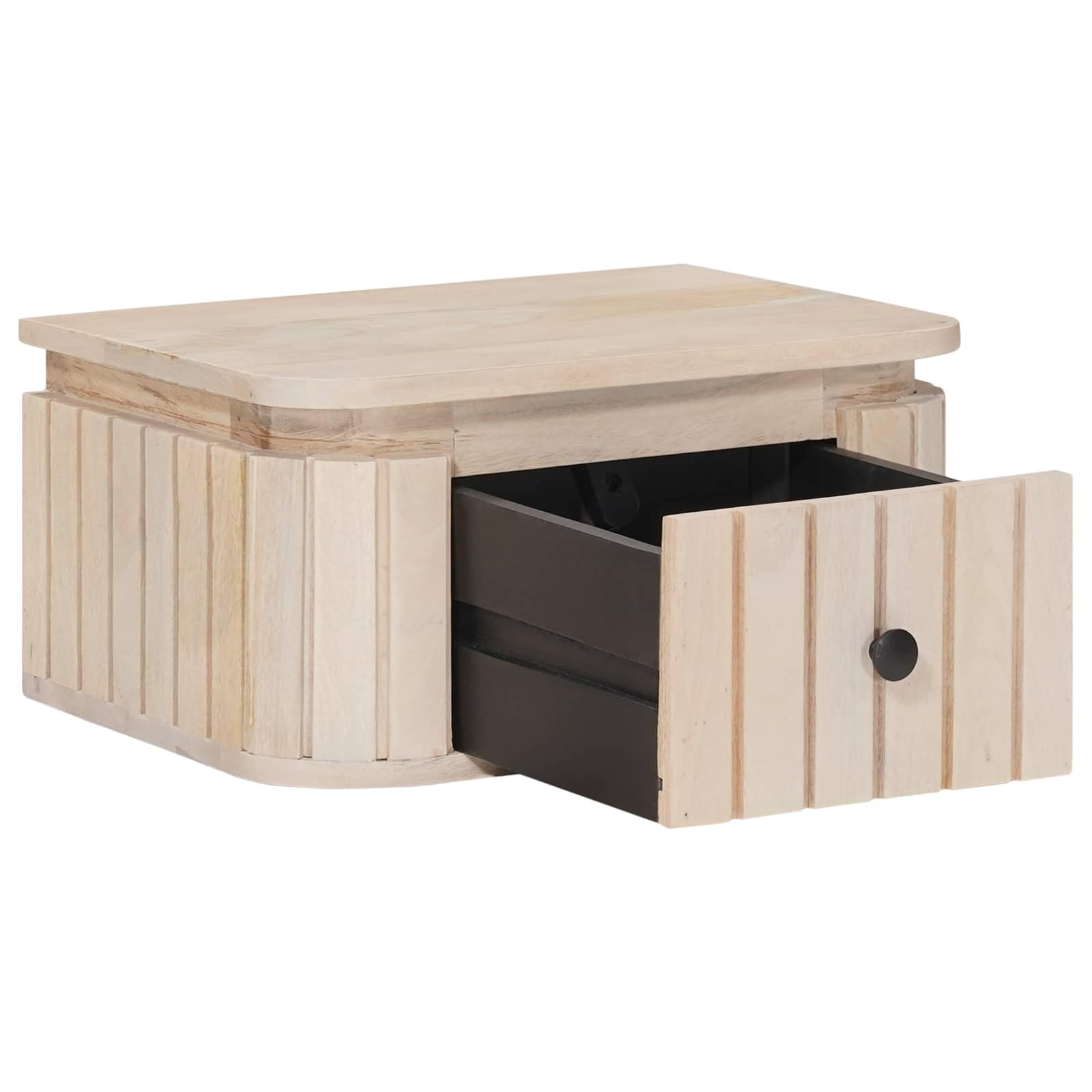 Table de chevet murale en bois massif de manguier Blanc 40 x
