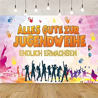 Jungweihe - Ghirlanda decorativa con scritta Alles Gute zur Jugendweihe Jugendweihe Alles Gute zur Jugendweihe Banner Girl, XXL, 270 x 40 cm