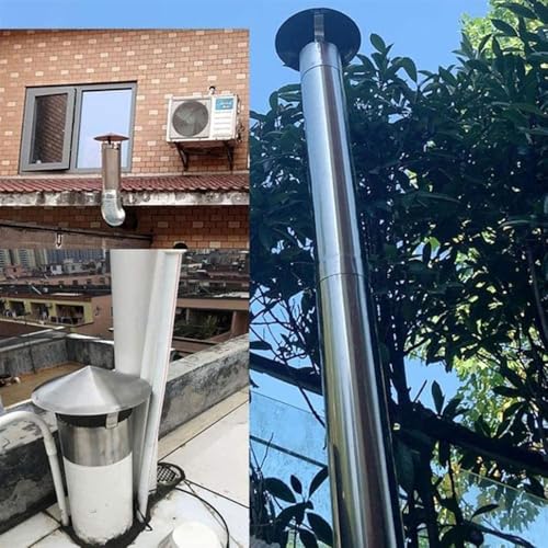 Protector de acero inoxidable para salida de humos con sistema antilluvia 4