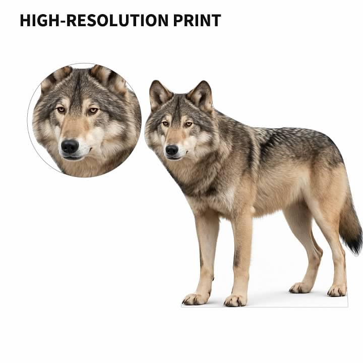 Image of Wolf 3FT Life Size Cardboard Cutout - A Fun Animal Standup for Photo Booths, Birthday Parties, and Events