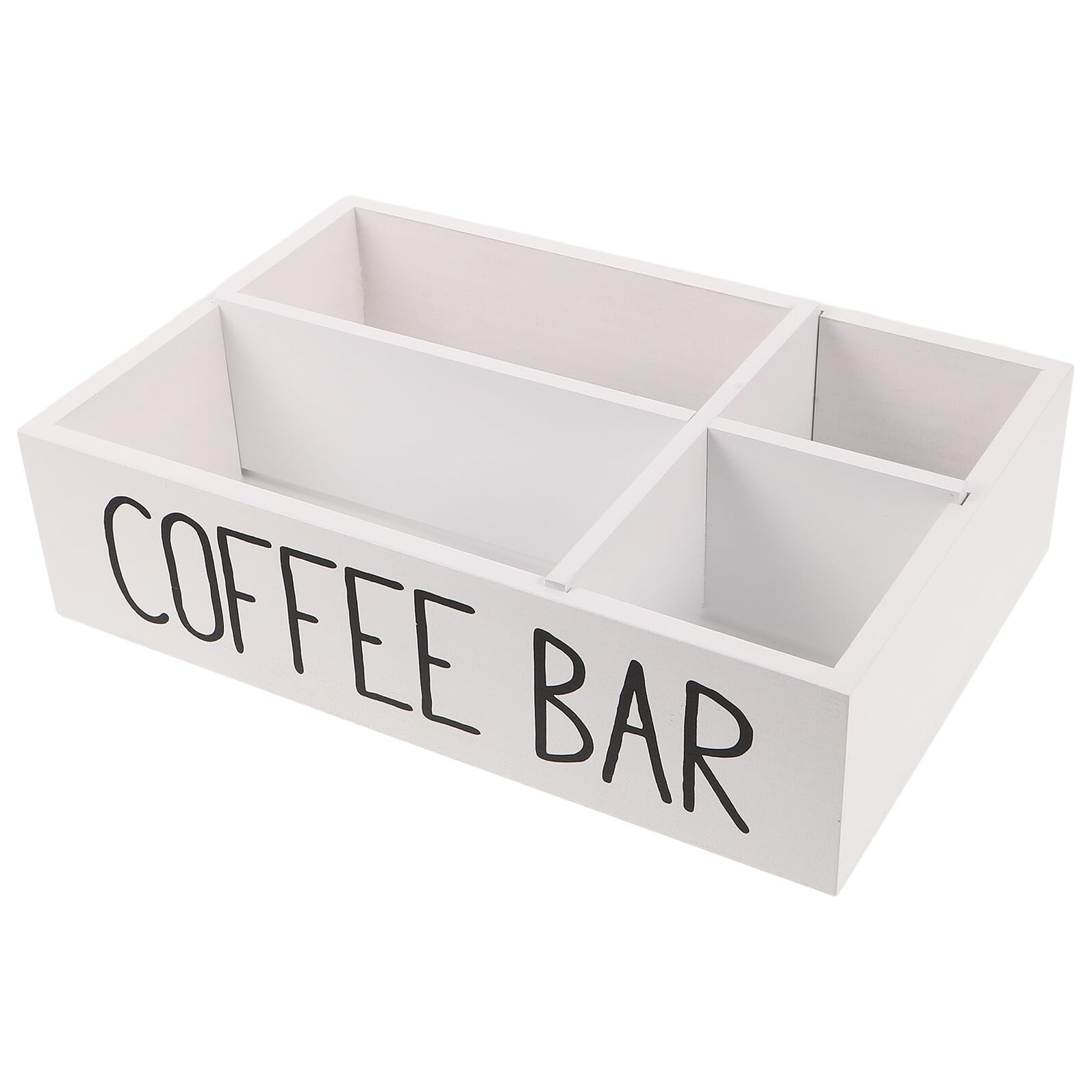 jojofuny Boîte de Rangement pour Sachets de Thé et Café Compartimentée Bois avec Fermeture Hermétique