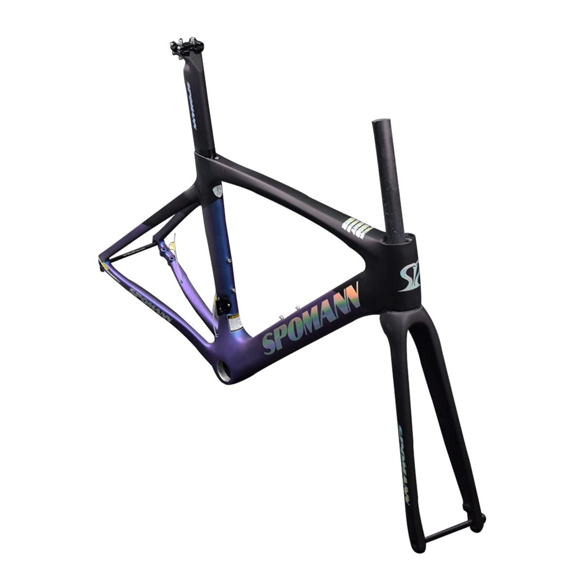 BSFHQS Carbon Rennrad-Rahmensatz 700c Scheibenbremse Straßenfahrrad Rahmen 49/52/54/56/58cm Leichter Carbonfaser Rahmen Steckachse 100mm/142mm Interne Verlegung(54cm) Sport & Freizeit