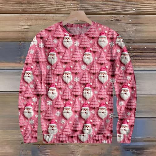 Ugly Christmas Sweater for Mens Pullover Long Sleeve CrewNeck Comfortable Xmas Graphic Sweatshirts2