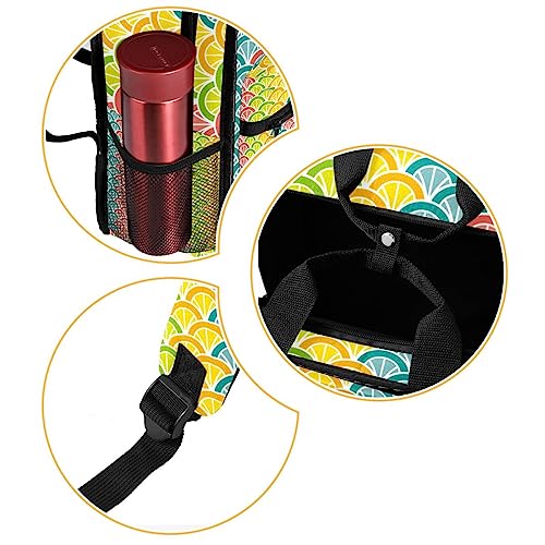 Sac à dos queue de paon multicolore pour filles avec bretelles réglables et format cabine compact