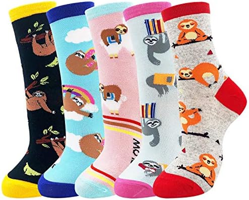 Belloxis Sloth Dog Socks Women Funky Fun Socks Sausage Dog Gifts Size: 4-7
