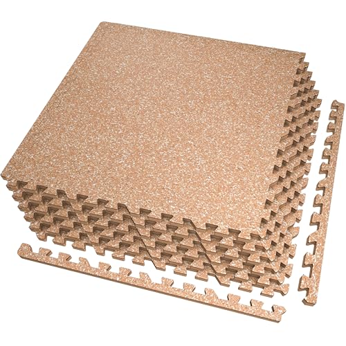 Image of AIRHOP 0.56in Thick 24 Sq Ft Exercise Equipment Mats, 6 Tiles Upgraded Rubber Top with High Density EVA Foam, Large Interlocking Puzzle Gym Flooring for Home Gym, Heavy Weight Workout, 24 x 24in