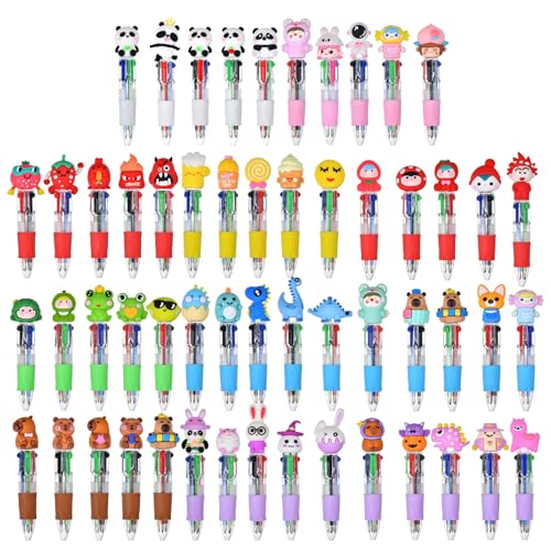 Stylos à bille multicolores de dessin animé pour le codage couleur Lot de 4