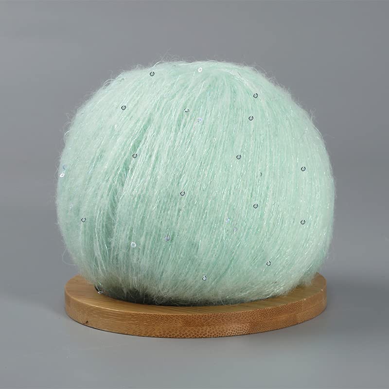 XiaoXIN 10Pcs 50g Pizzo Mohair Filato con Paillettes Crochet Filato per Maglieria con Lurex Moda Bambino Morbido Maglione Scialle Filati per Cucito con Passanti